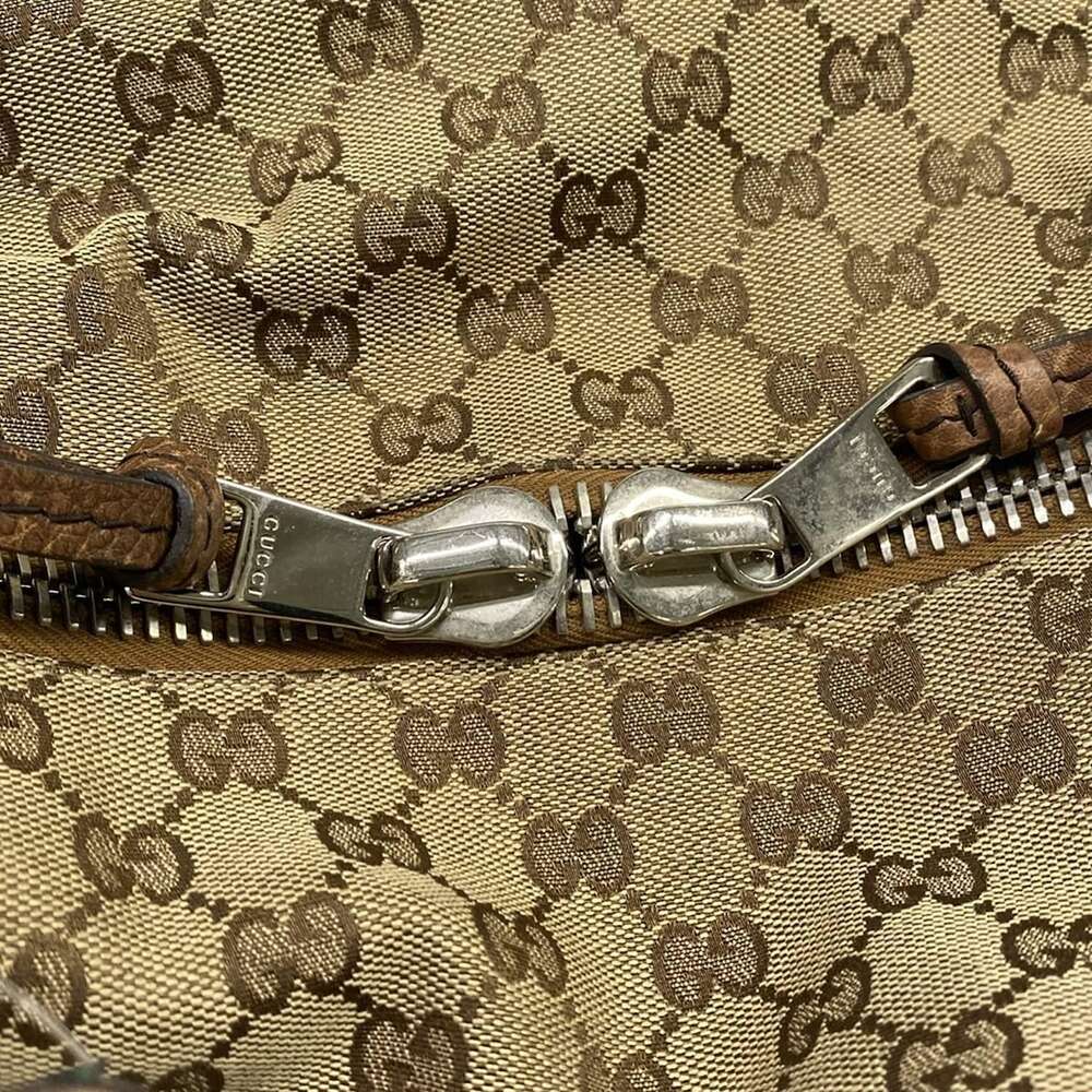 Gucci GG/Bamboo Handbag 232927 Dark Brown Beige Jacquard Leather - Picture 11 of 15
